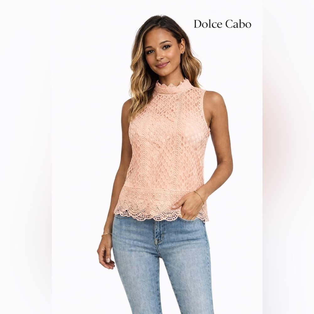Dolce Cabo Lace Sleeveless Top Small